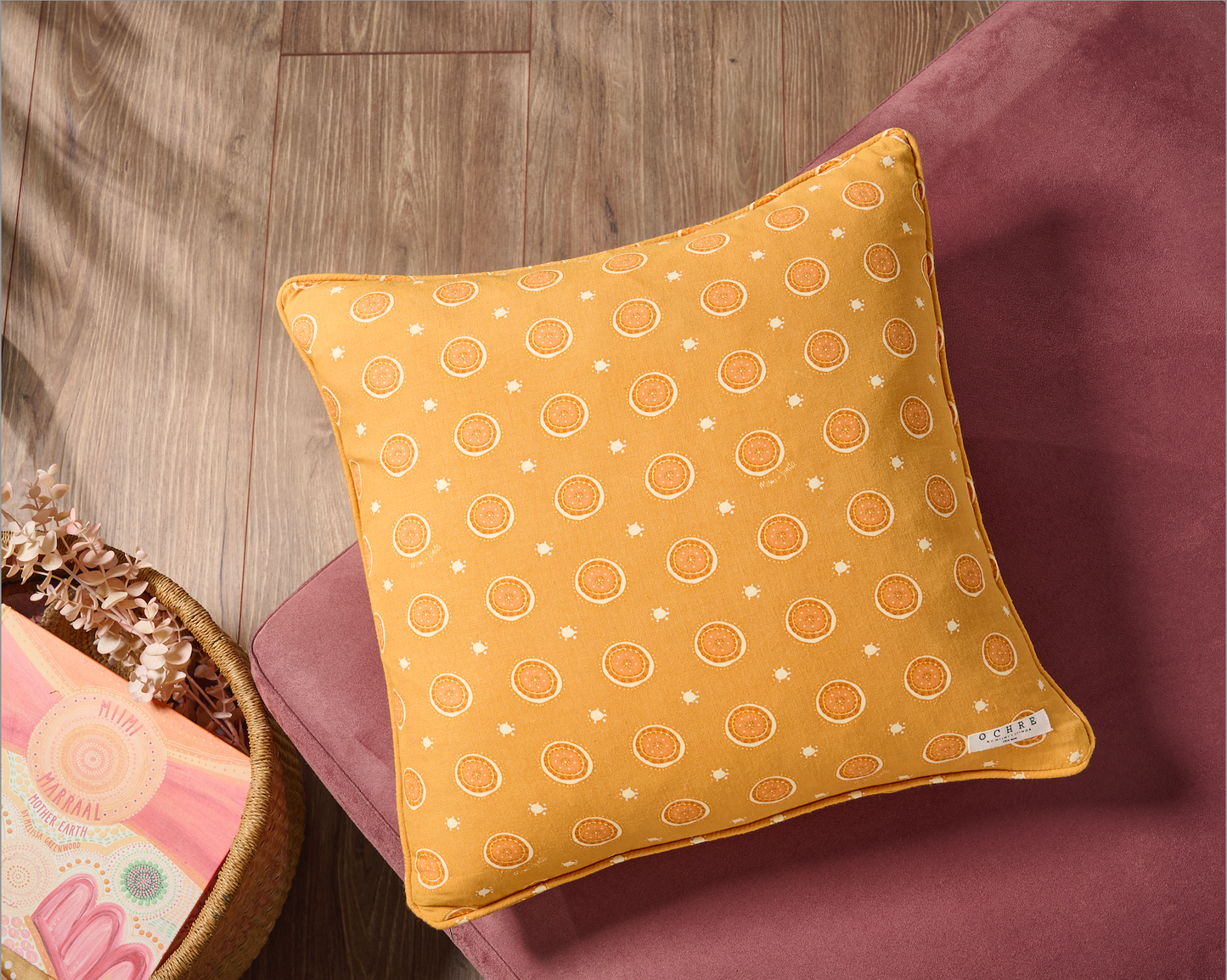 Orange Jibaanga Linen Cushion