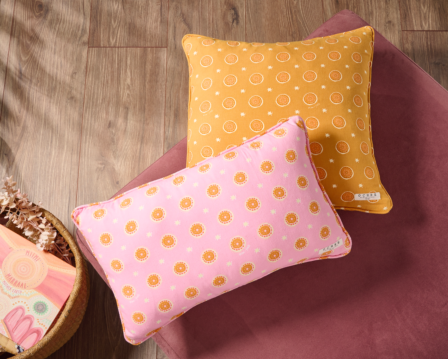 Orange Jibaanga Linen Cushion