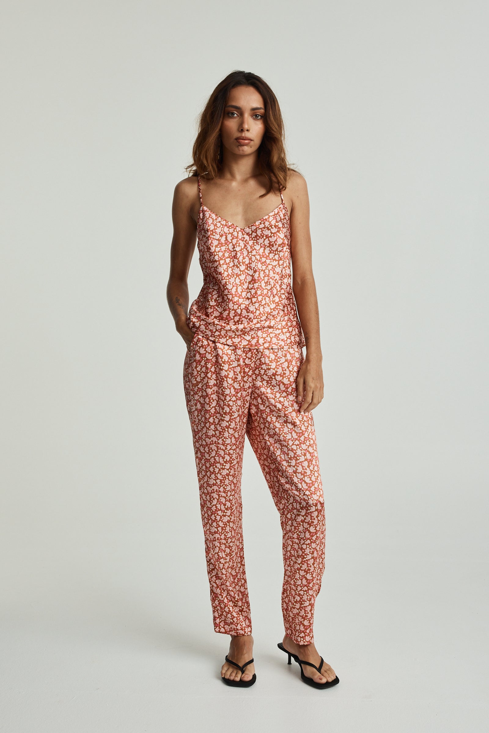 Collectors Edit |  Jari & Jinda Dusty Rose Flattering Silk Pant