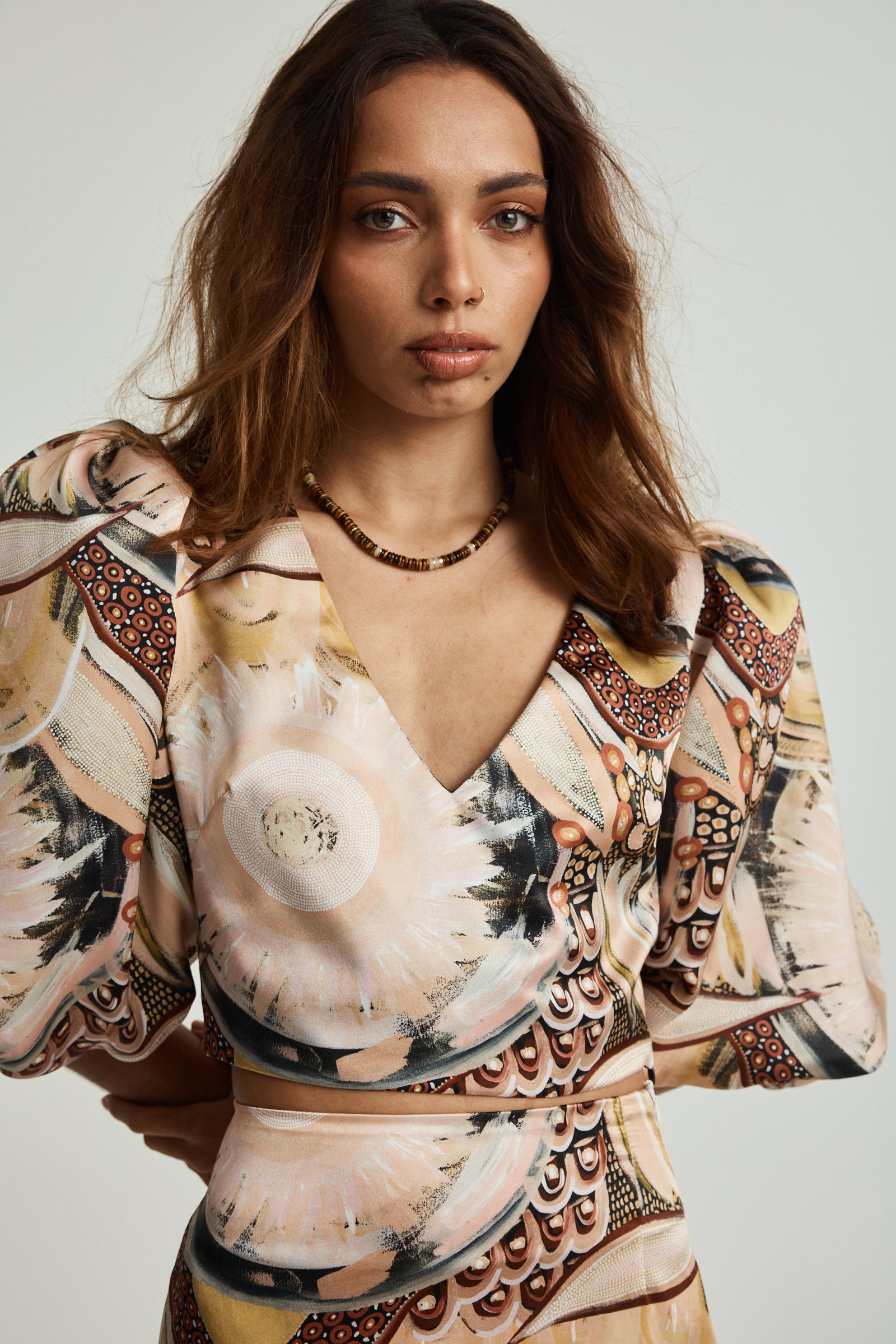 Collectors Edit | Yaara Shine Silk Puff Sleeve Blouse