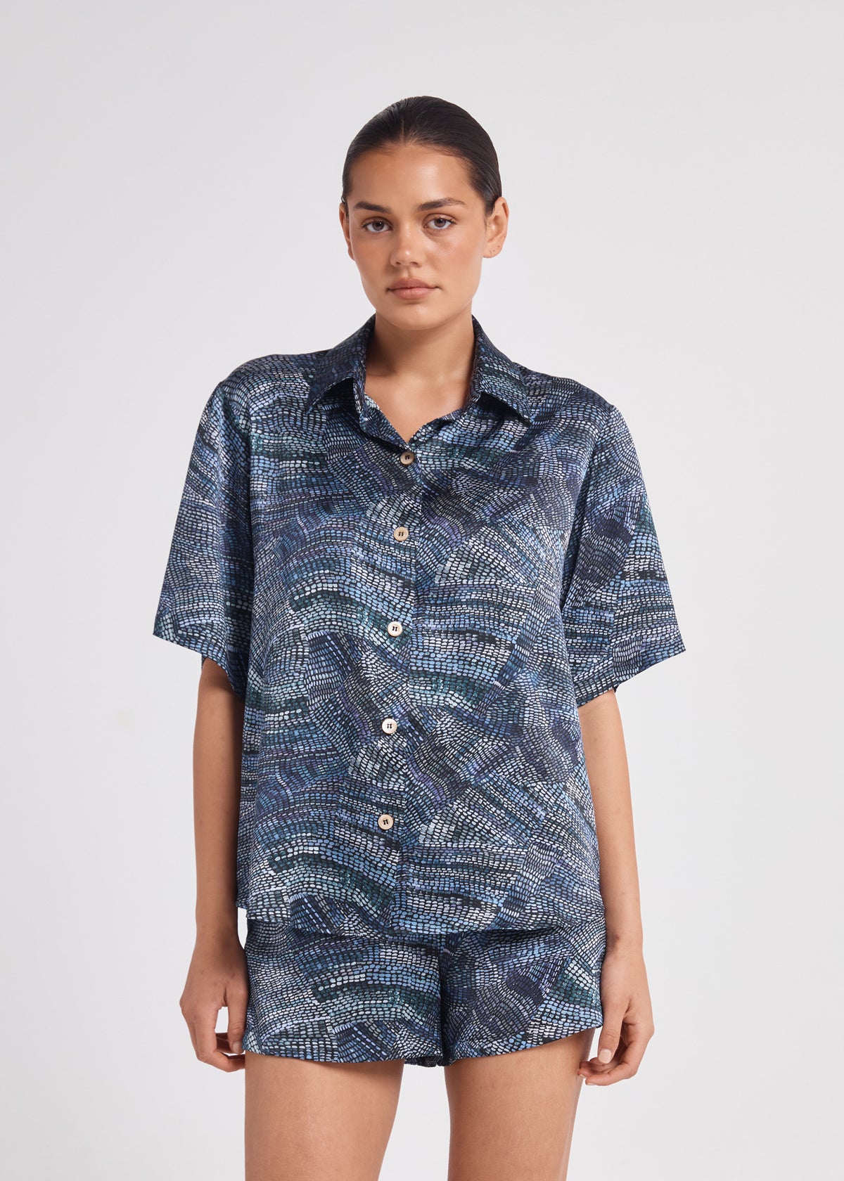 Fluid Short Sleeved Silk Shirt