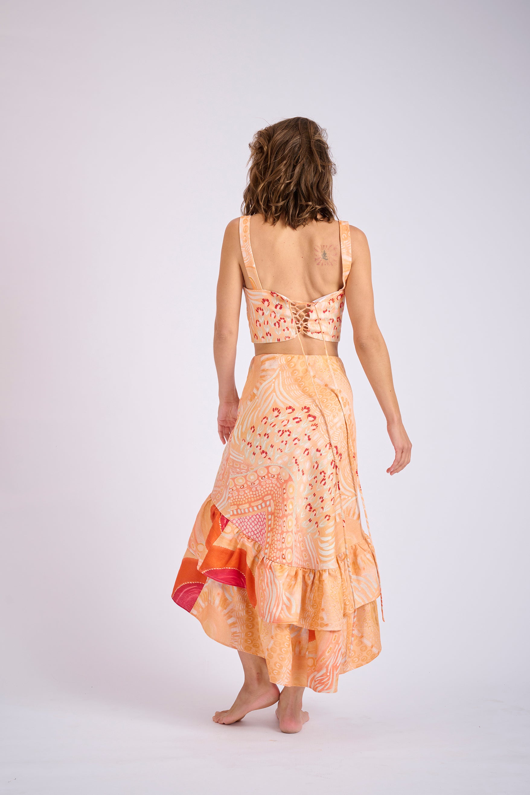 Collectors Edit | Gawngaan Linen Frill Skirt