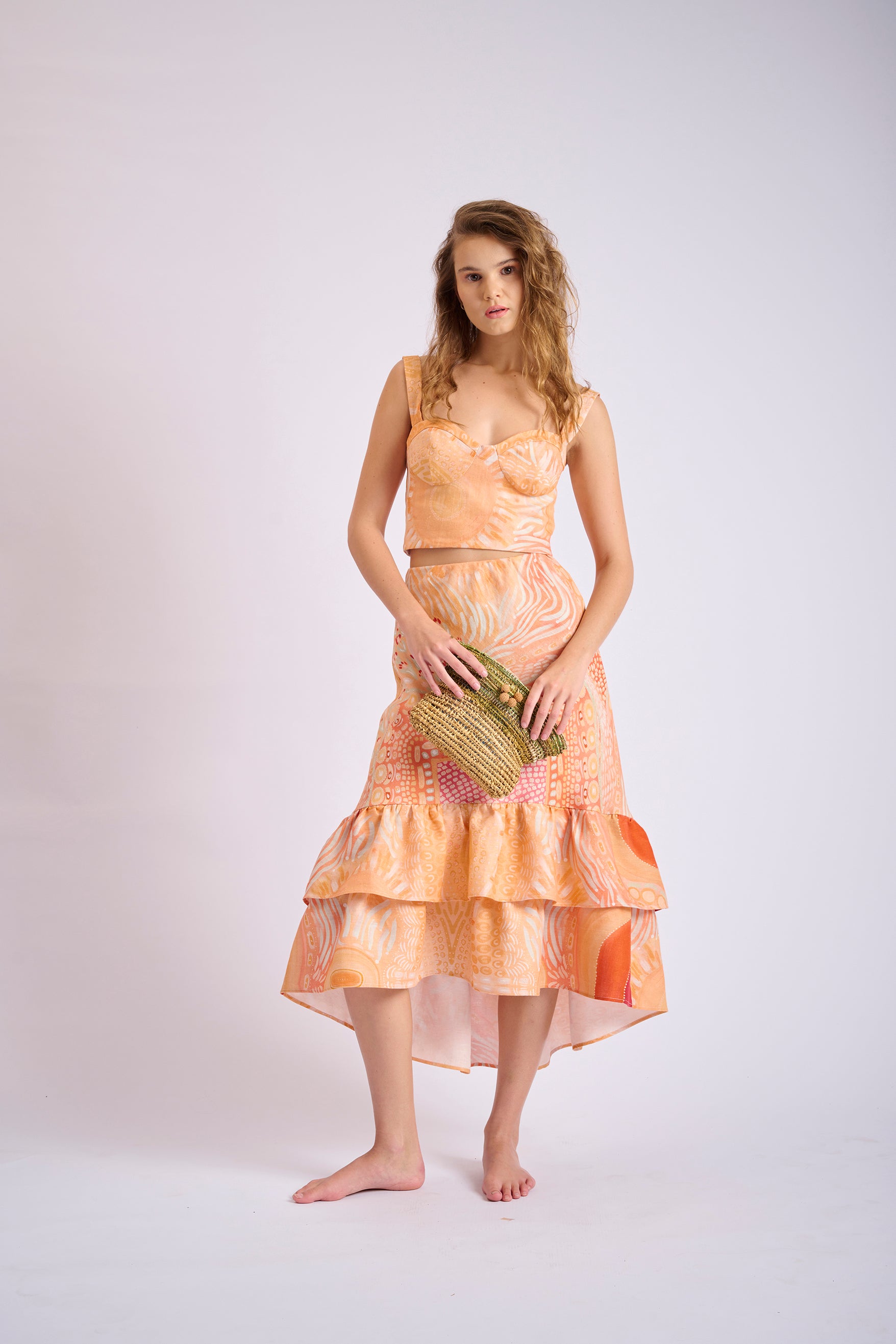 Collectors Edit | Gawngaan Linen Frill Skirt