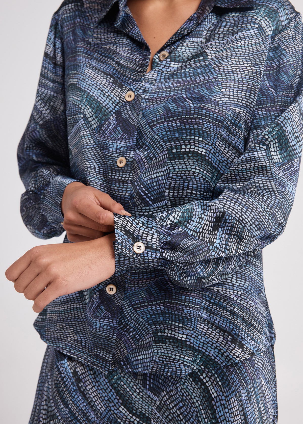 Fluid Long Sleeve Silk Shirt