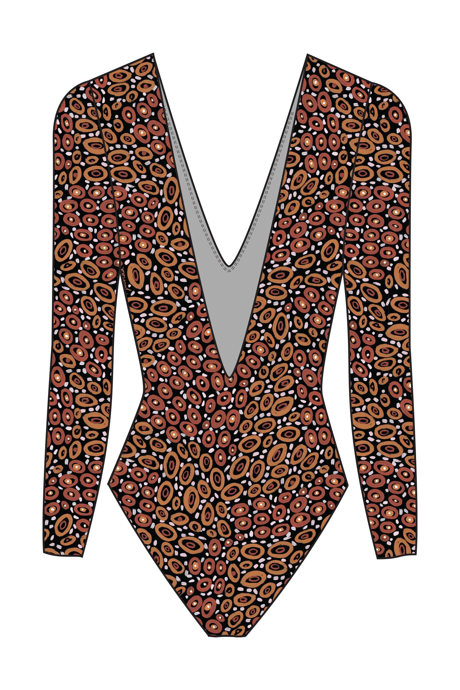 Jibaanga Chocolate Long Sleeve Body Suit