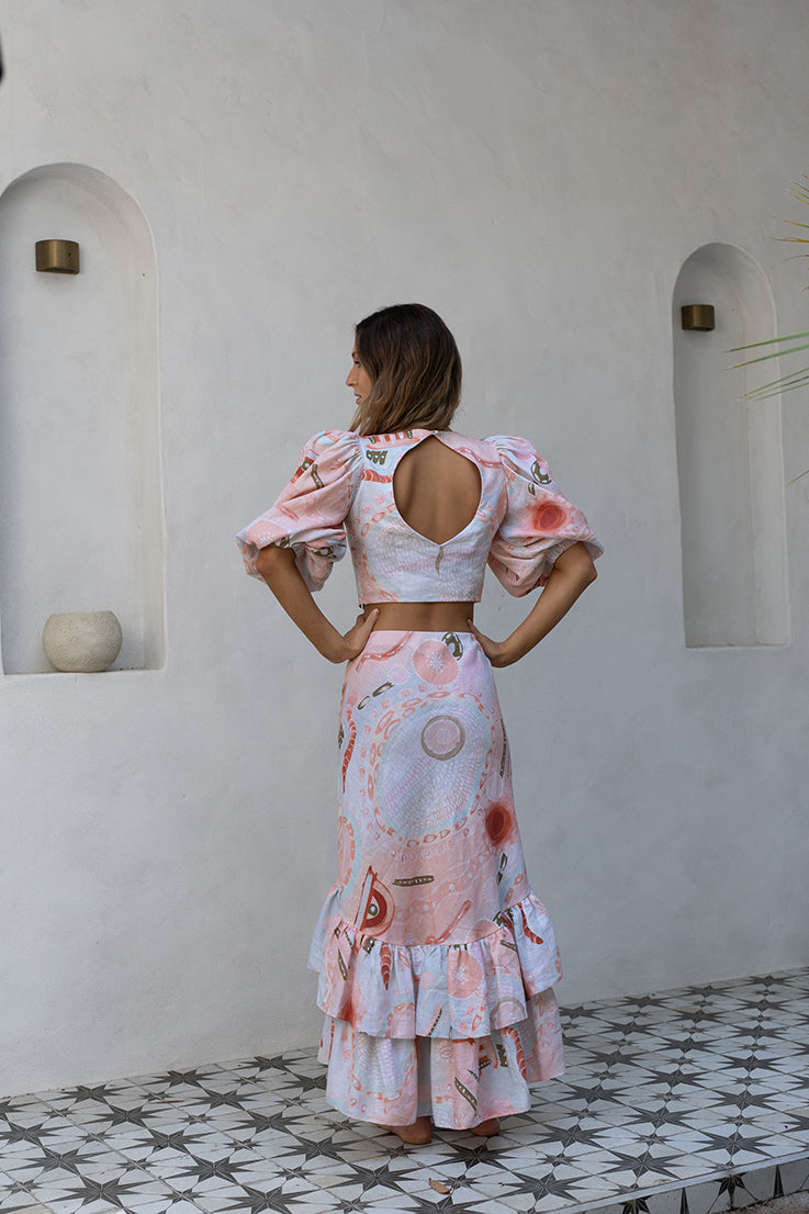 Collectors Edit | Miinggi Linen Bias Cut Frill Skirt