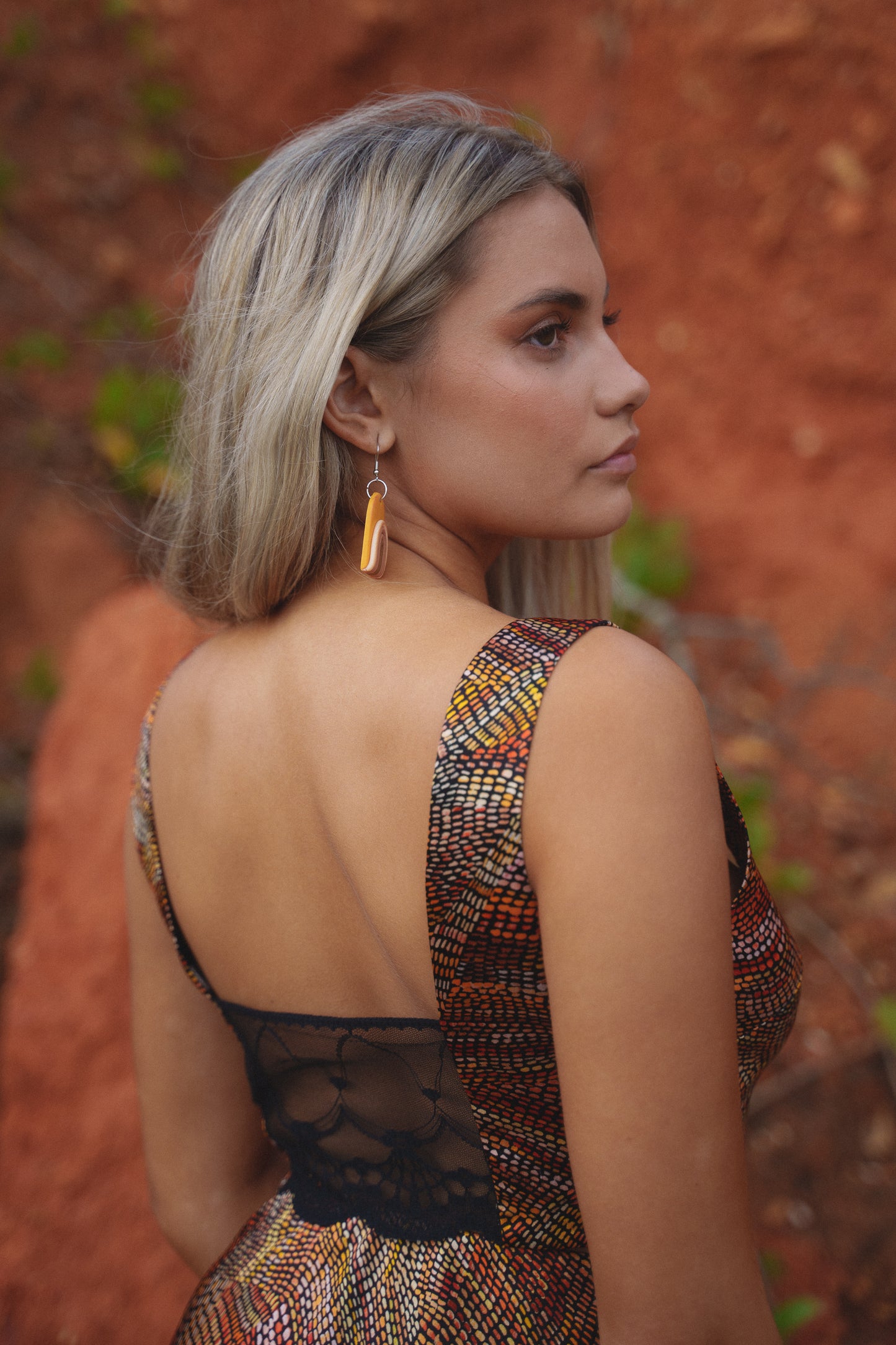 Jaanymili Lace Back Silk Crop Top