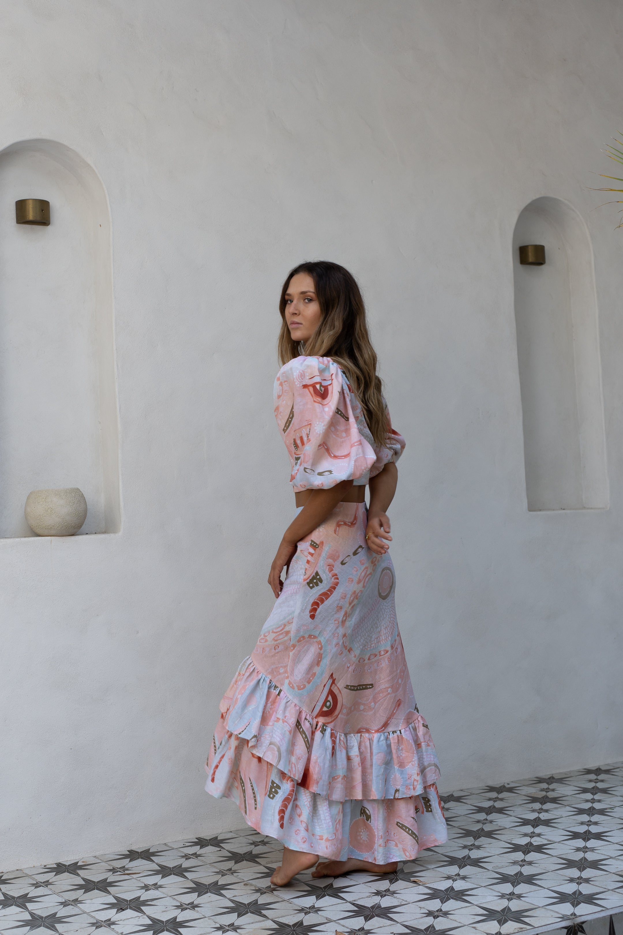 Collectors Edit | Miinggi Linen Bias Cut Frill Skirt