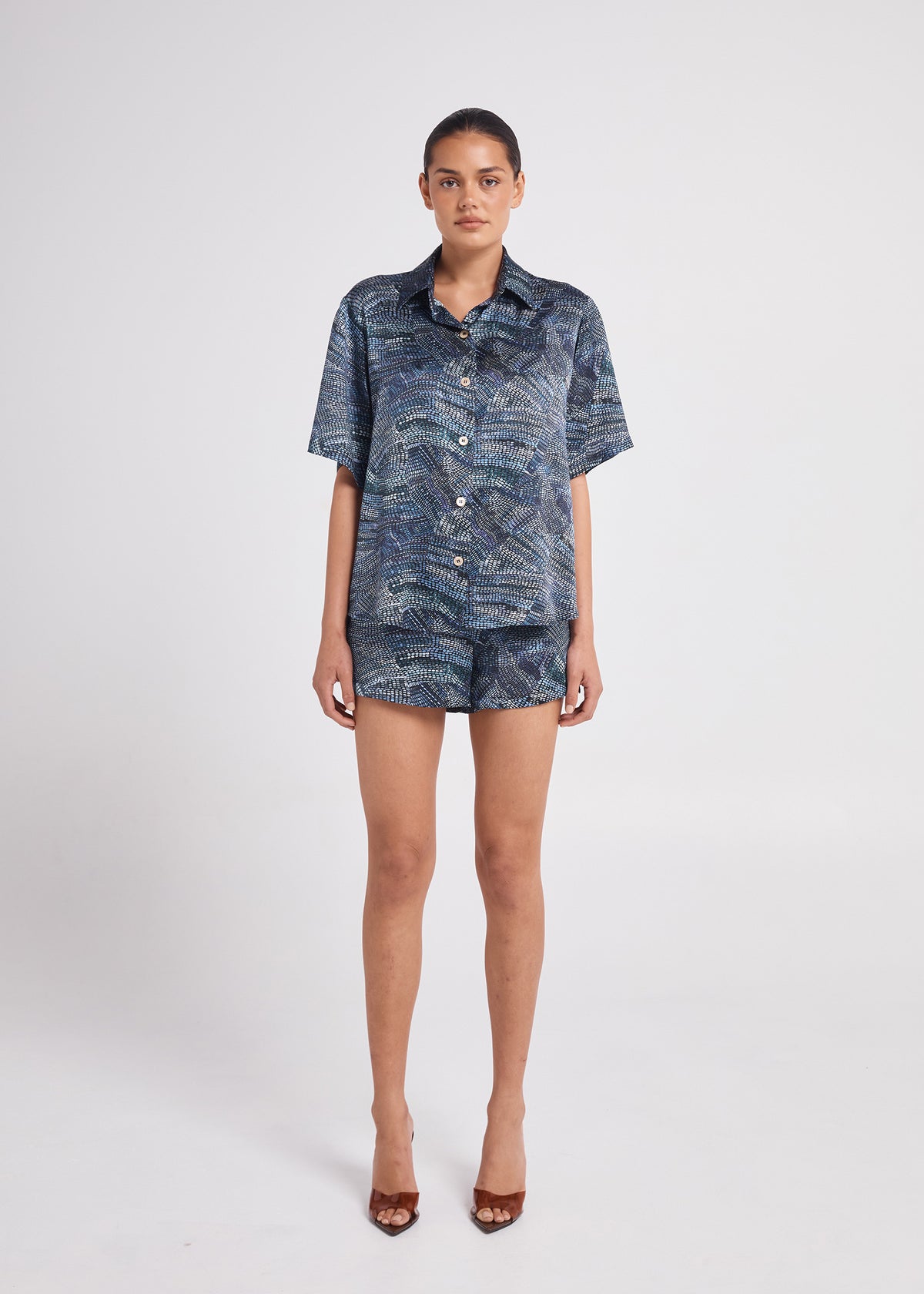 Fluid Short Sleeved Silk Shirt
