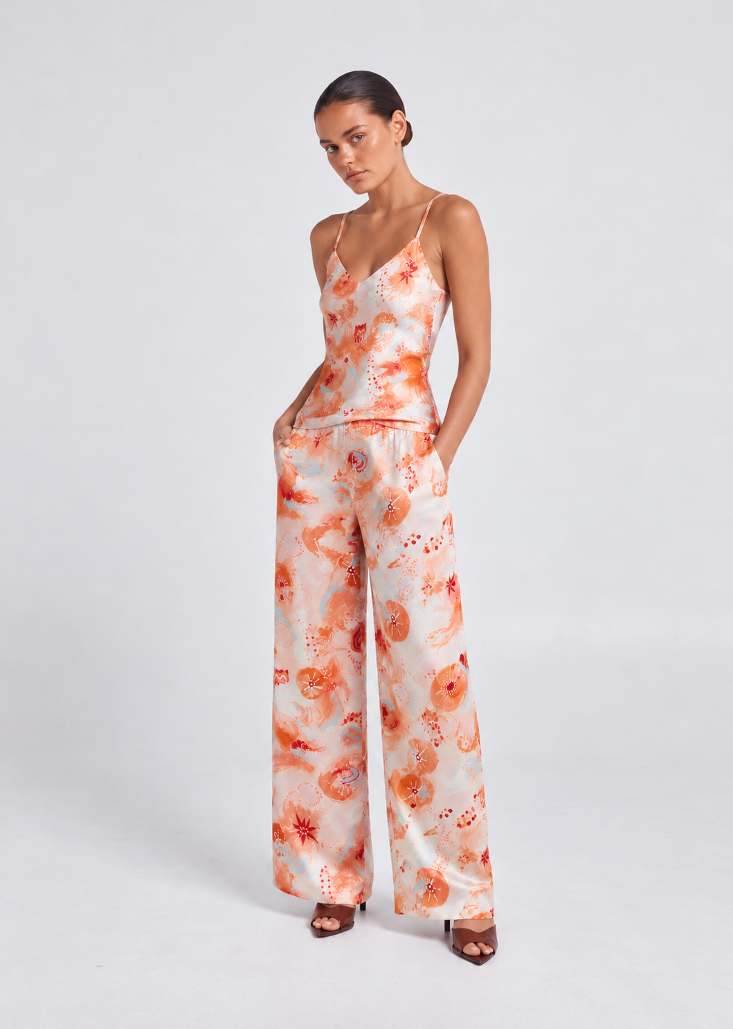 Wide Leg Silk Pant