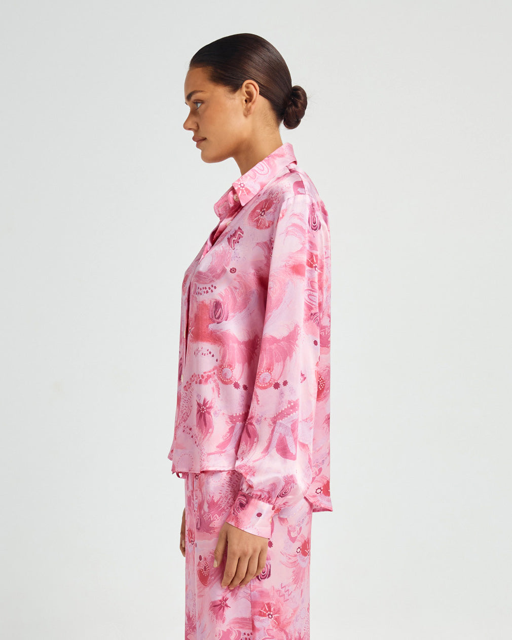 Fluid Long Sleeve Silk Shirt
