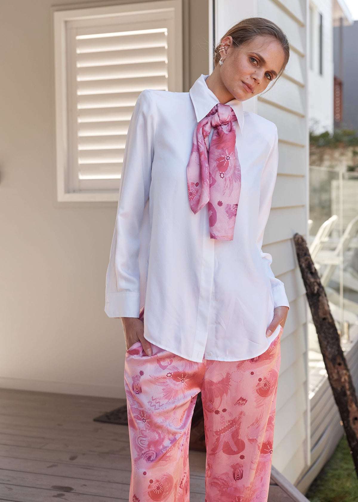 Wide Leg Silk Pant