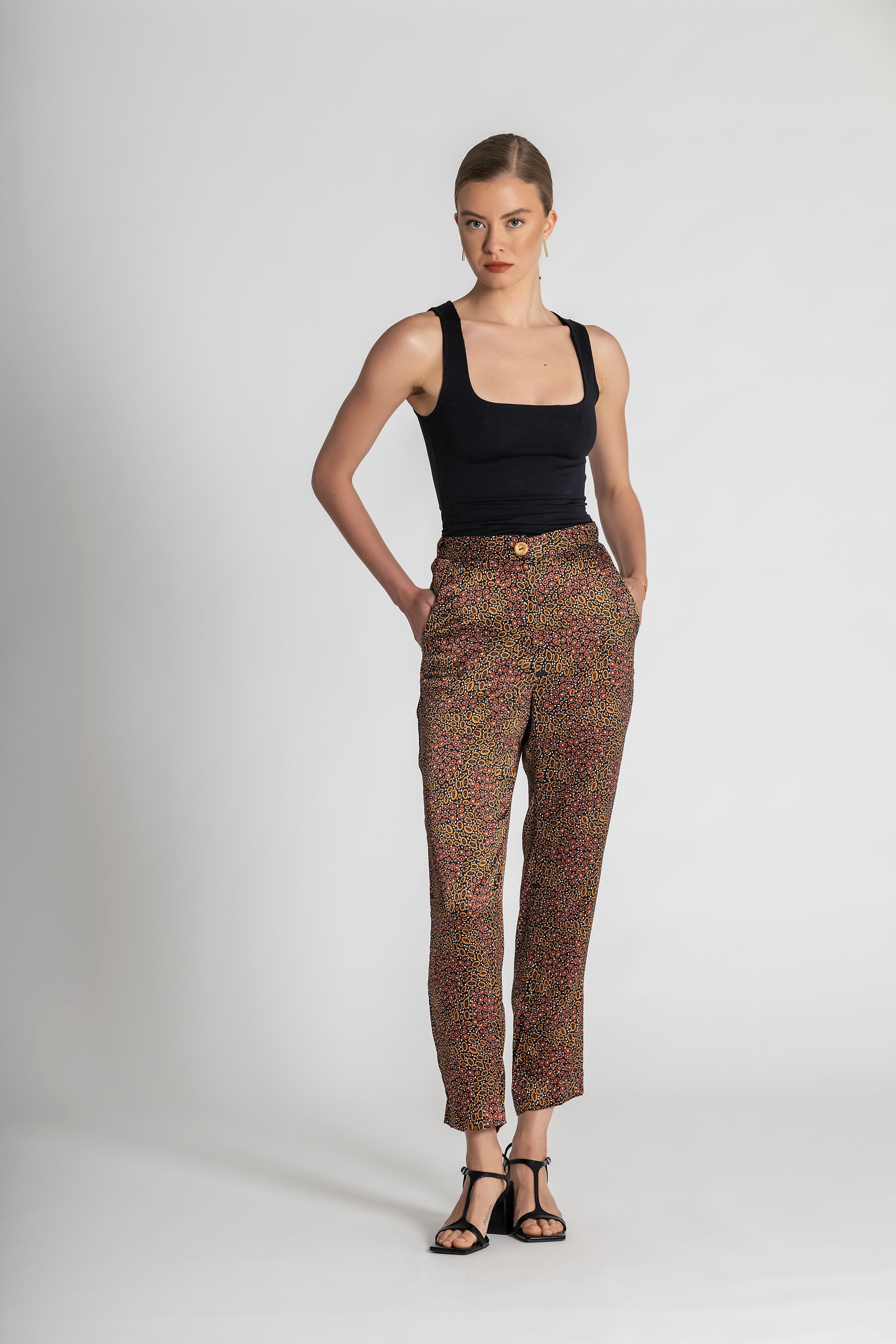 Jibaanga Chocolate Silk Flattering Pant (Ready To Wear)