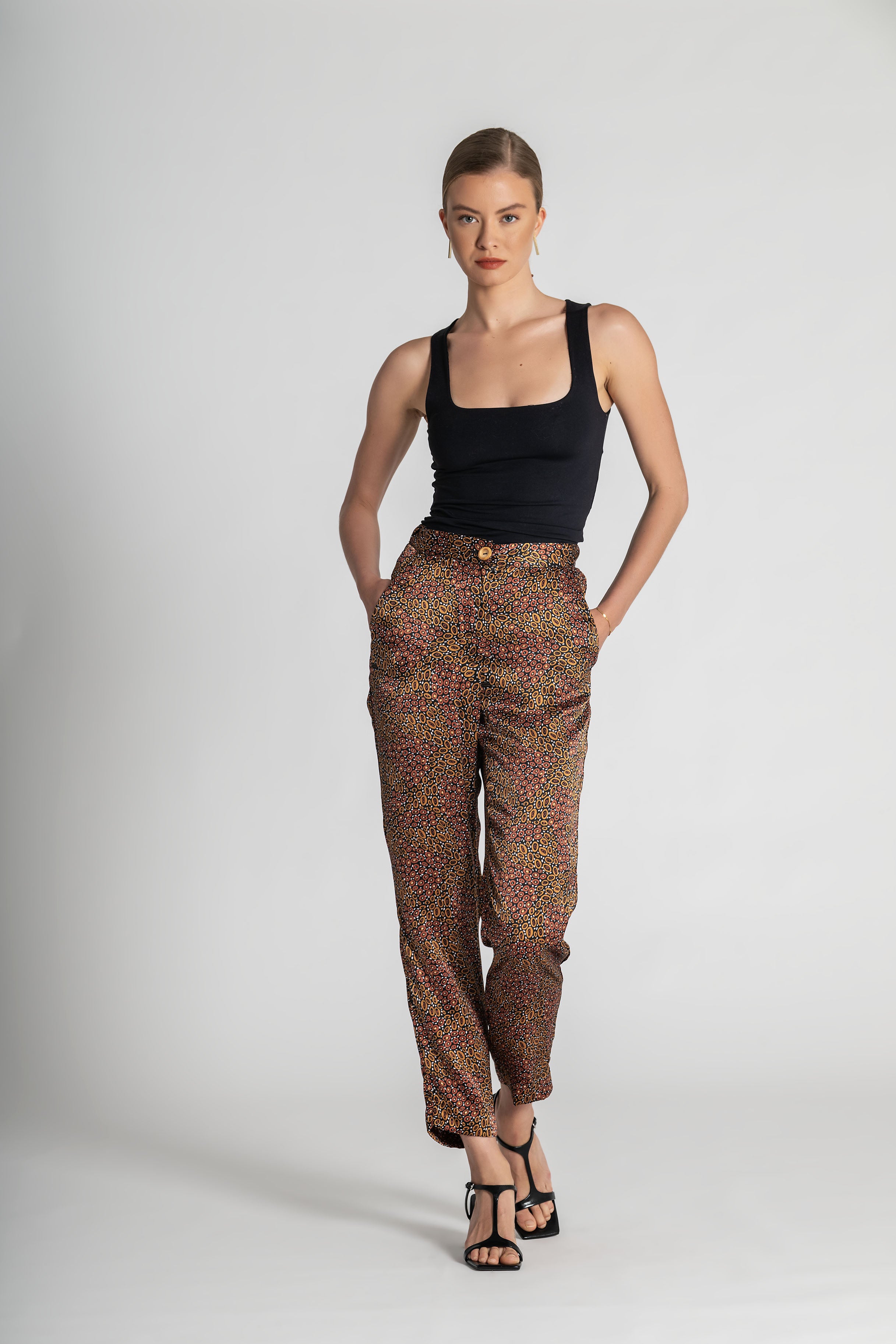 Jibaanga Chocolate Silk Flattering Pant (Ready To Wear)