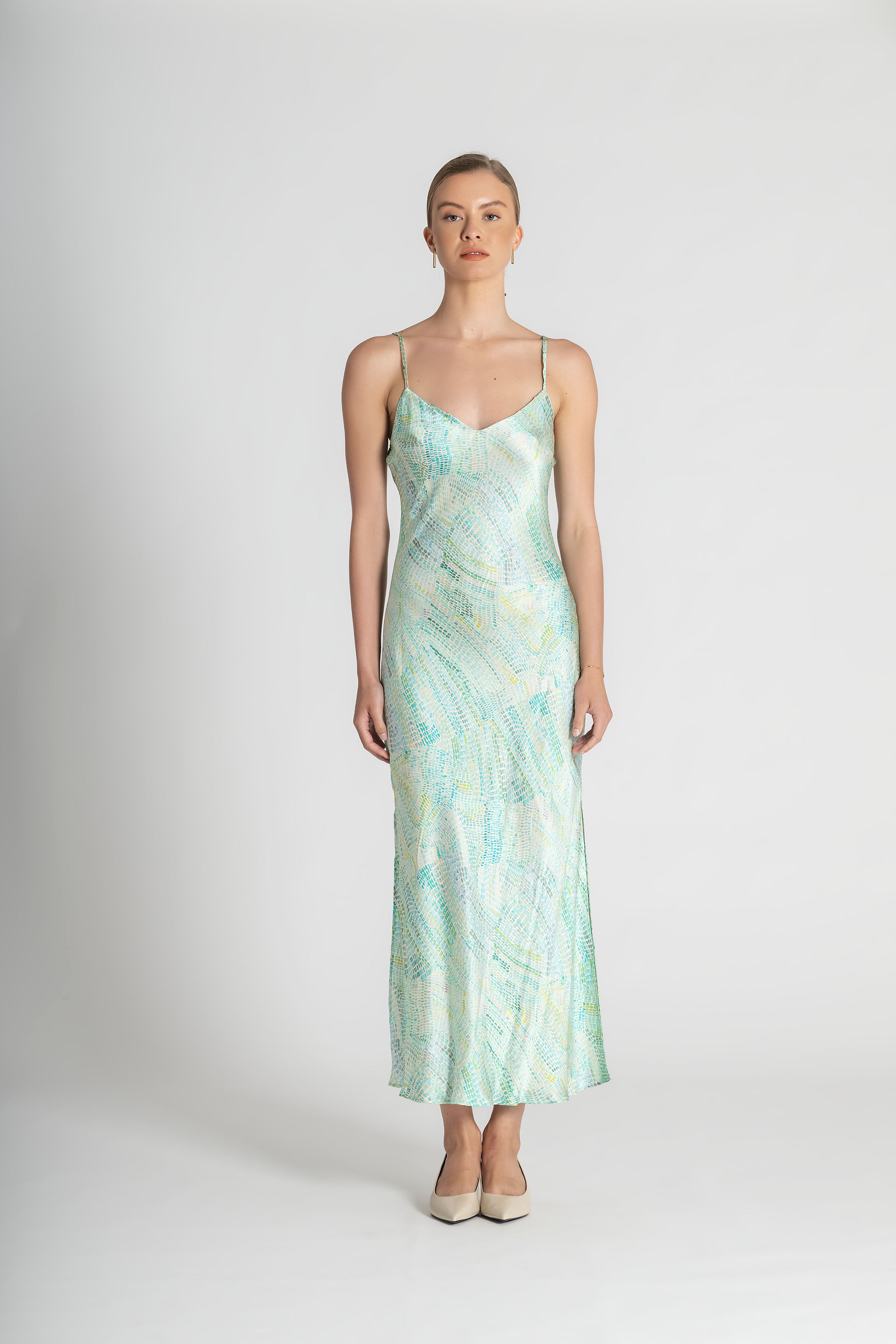 Jaanymili Saltwater Silk Slip Dress