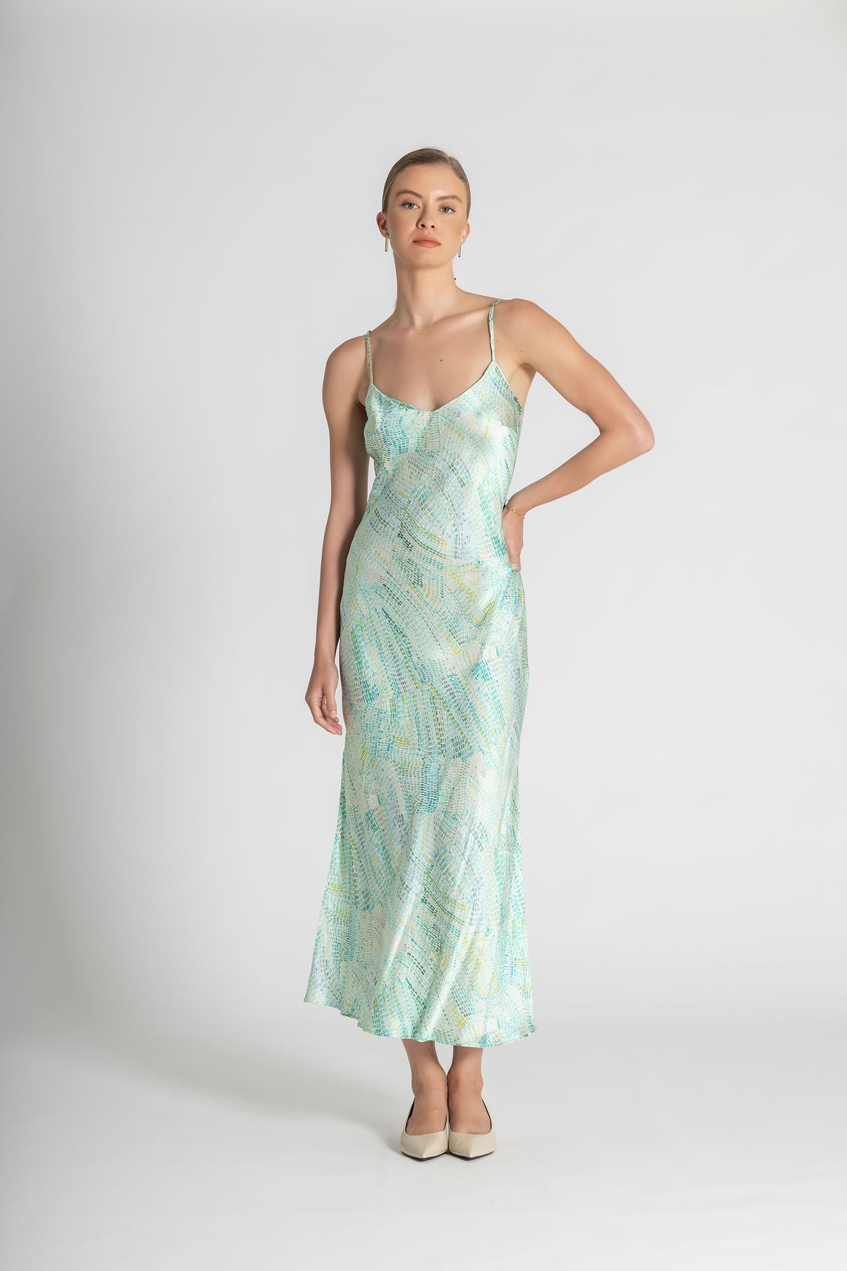 Jaanymili Saltwater Silk Slip Dress
