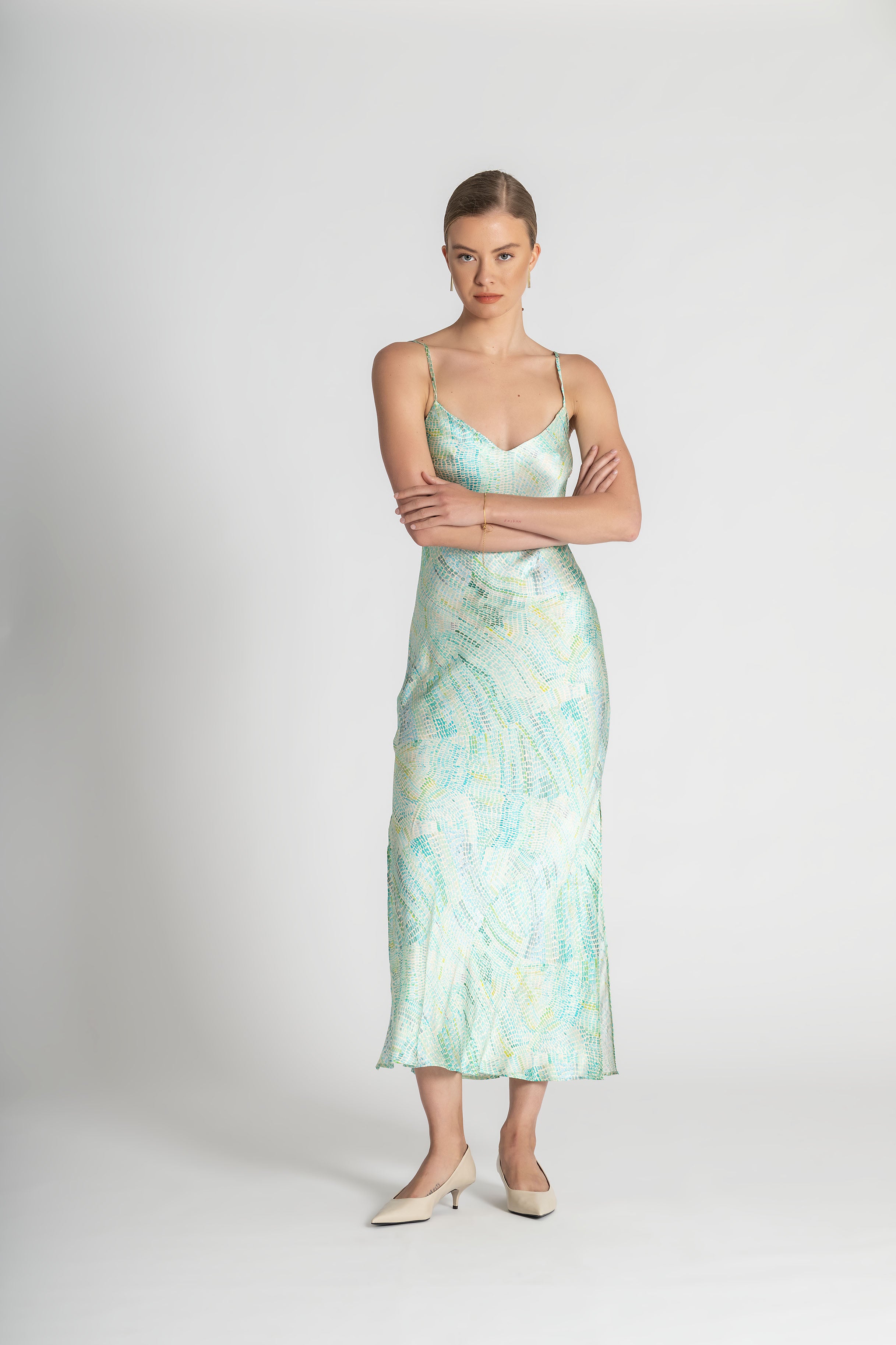 Jaanymili Saltwater Silk Slip Dress