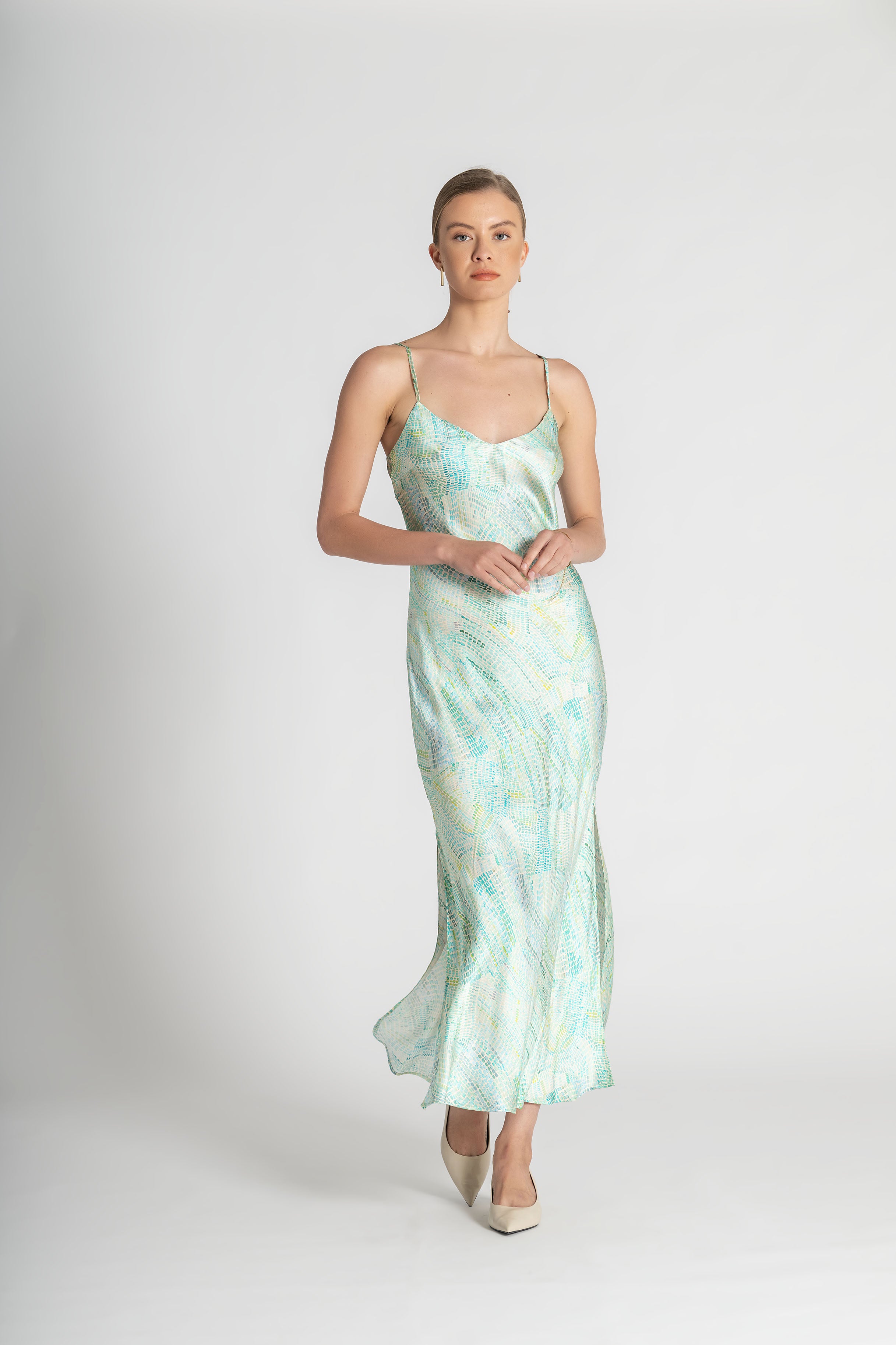 Jaanymili Saltwater Silk Slip Dress