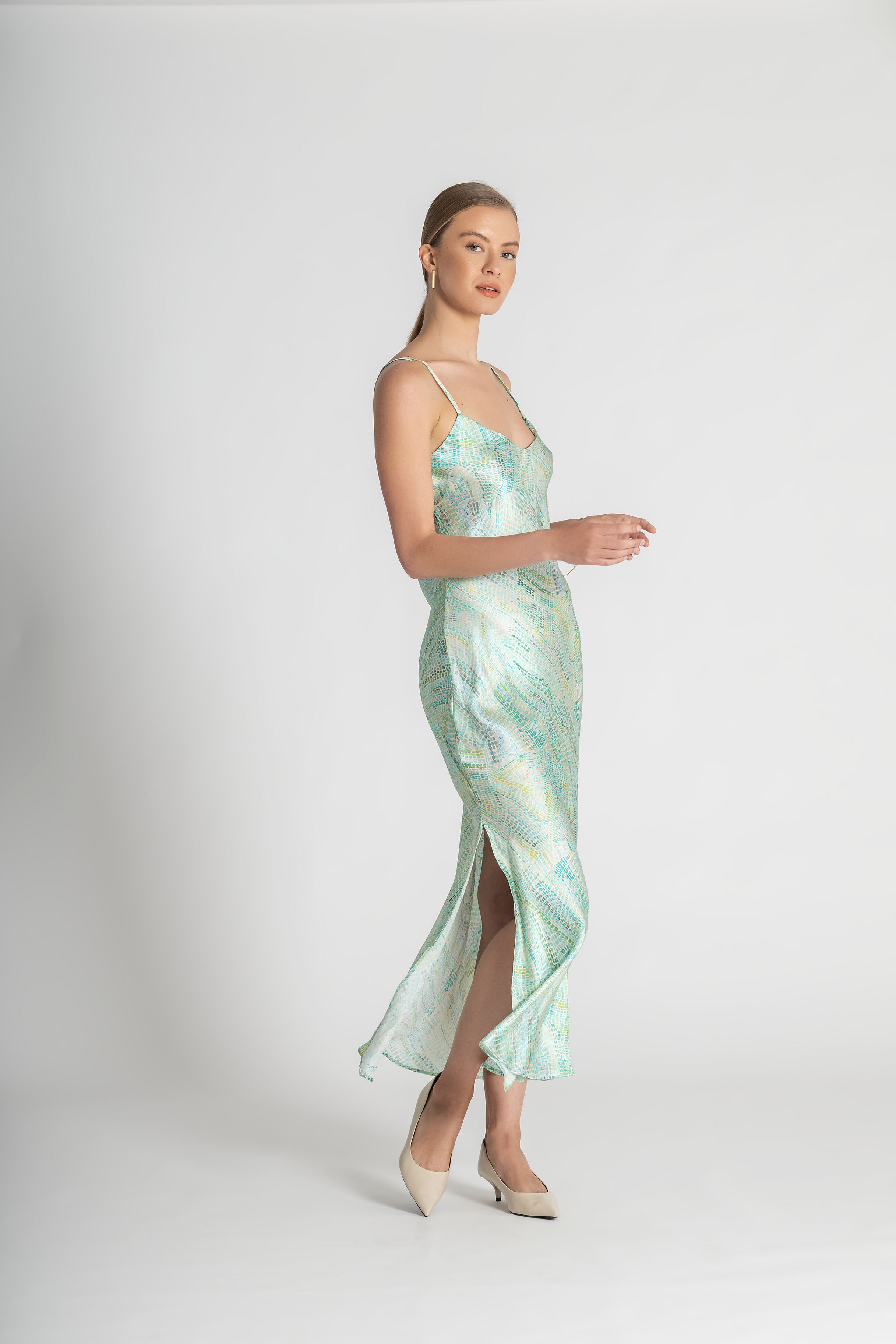 Jaanymili Saltwater Silk Slip Dress