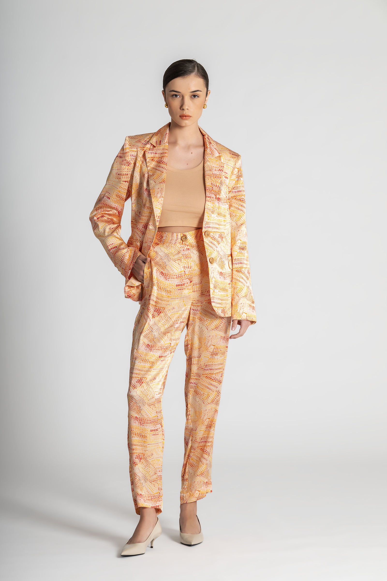 Jaanymili Sunset Flattering Silk Pant