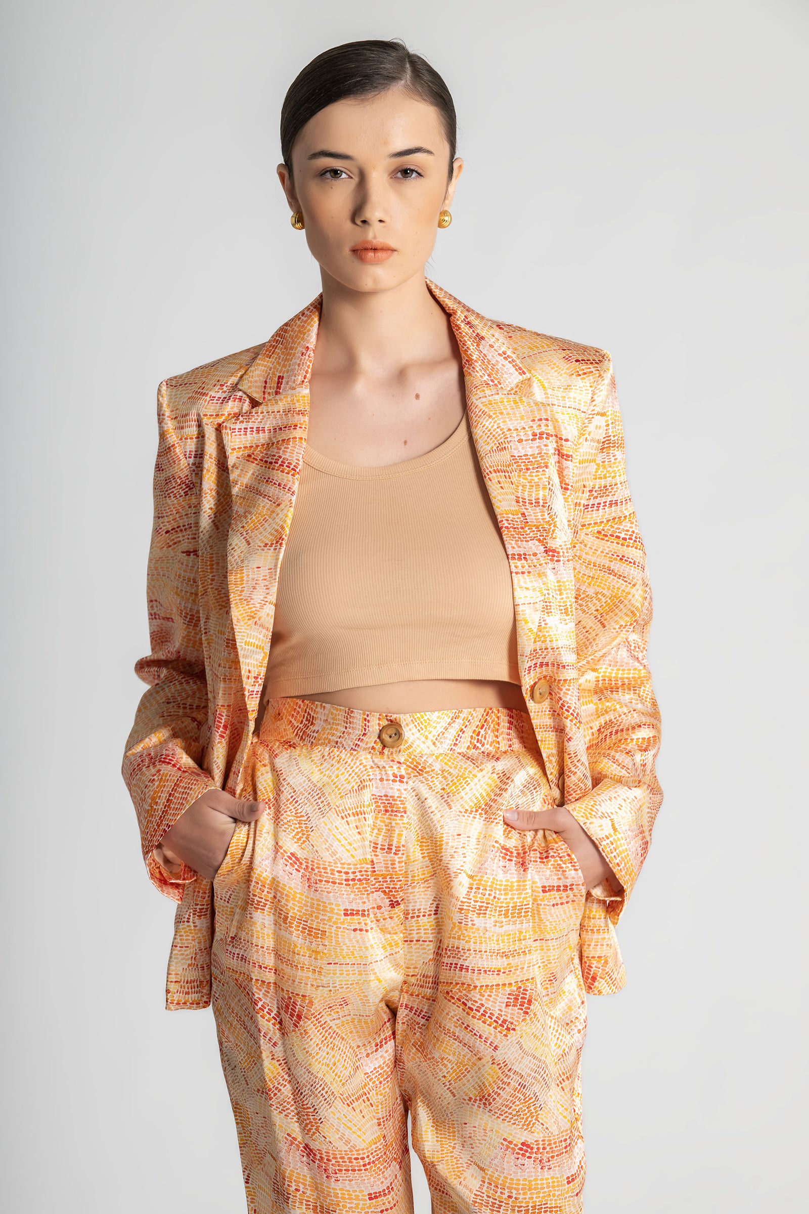Jaanymili Sunset Slimline Comfort Silk Jacket