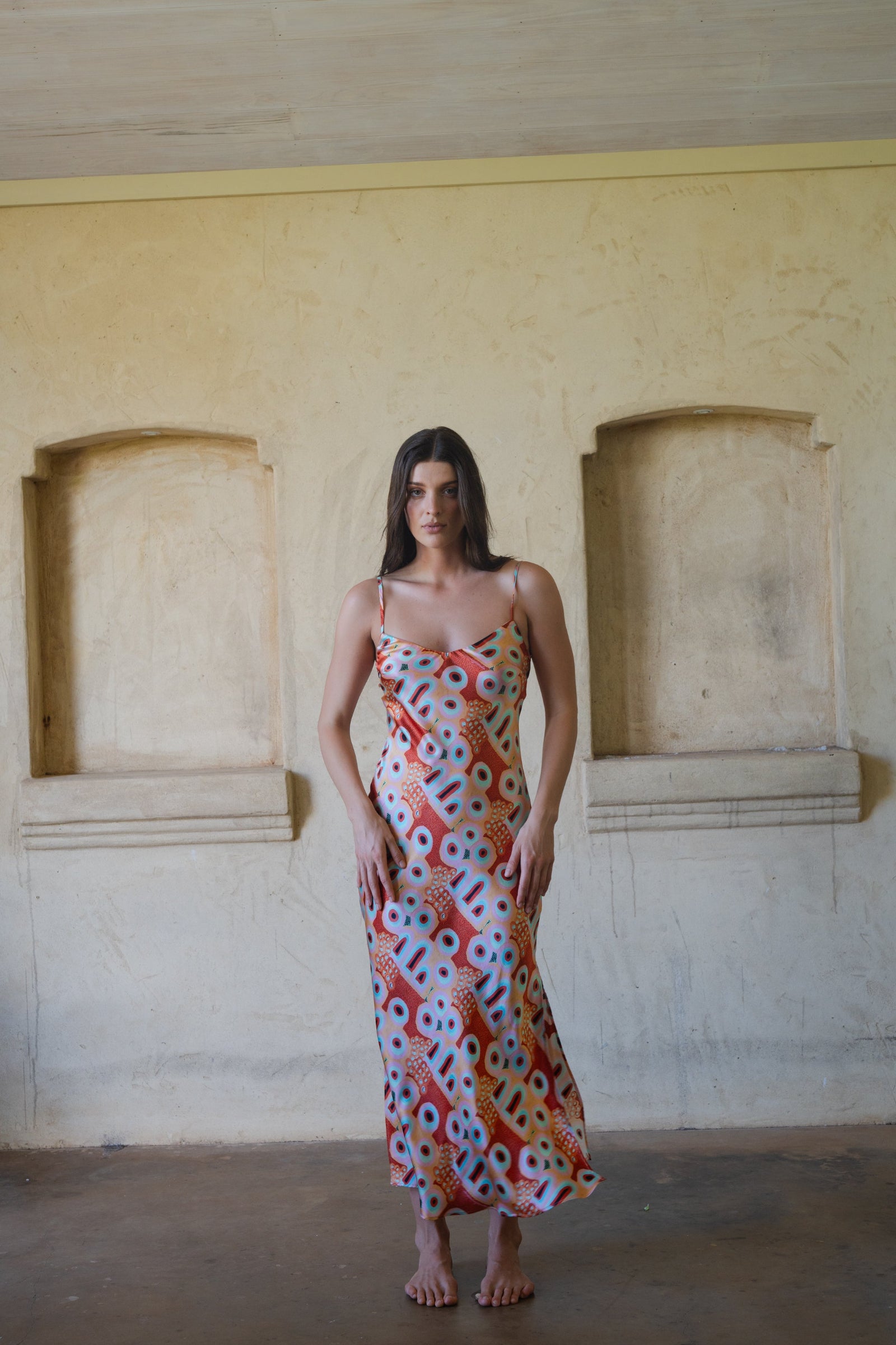 Baarlu (Caves) Silk Slip Dress (Ready To Wear)