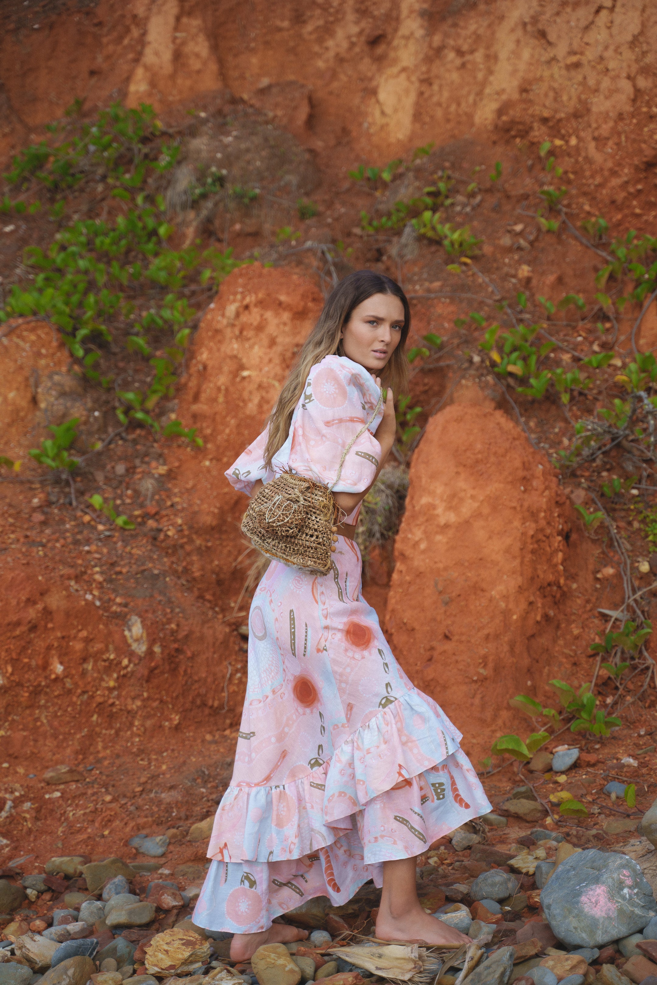 Collectors Edit | Miinggi Linen Bias Cut Frill Skirt