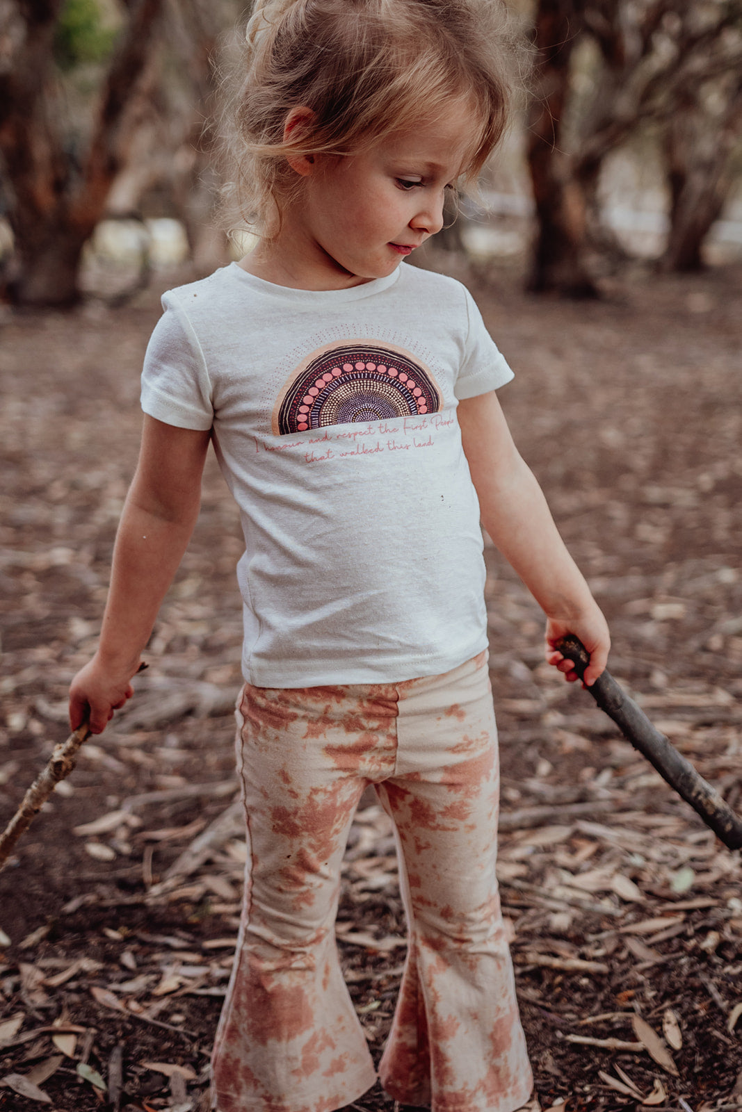 Jaanymili Kids T-Shirt Limited Edition, girl playing with stick