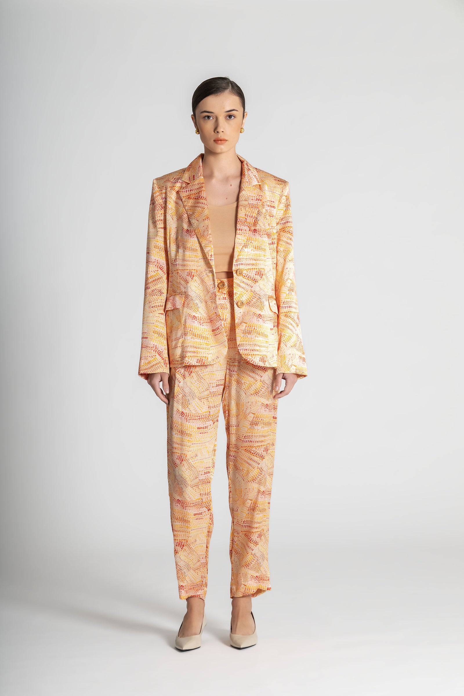 Jaanymili Sunset Slimline Comfort Silk Jacket (Ready To Wear)