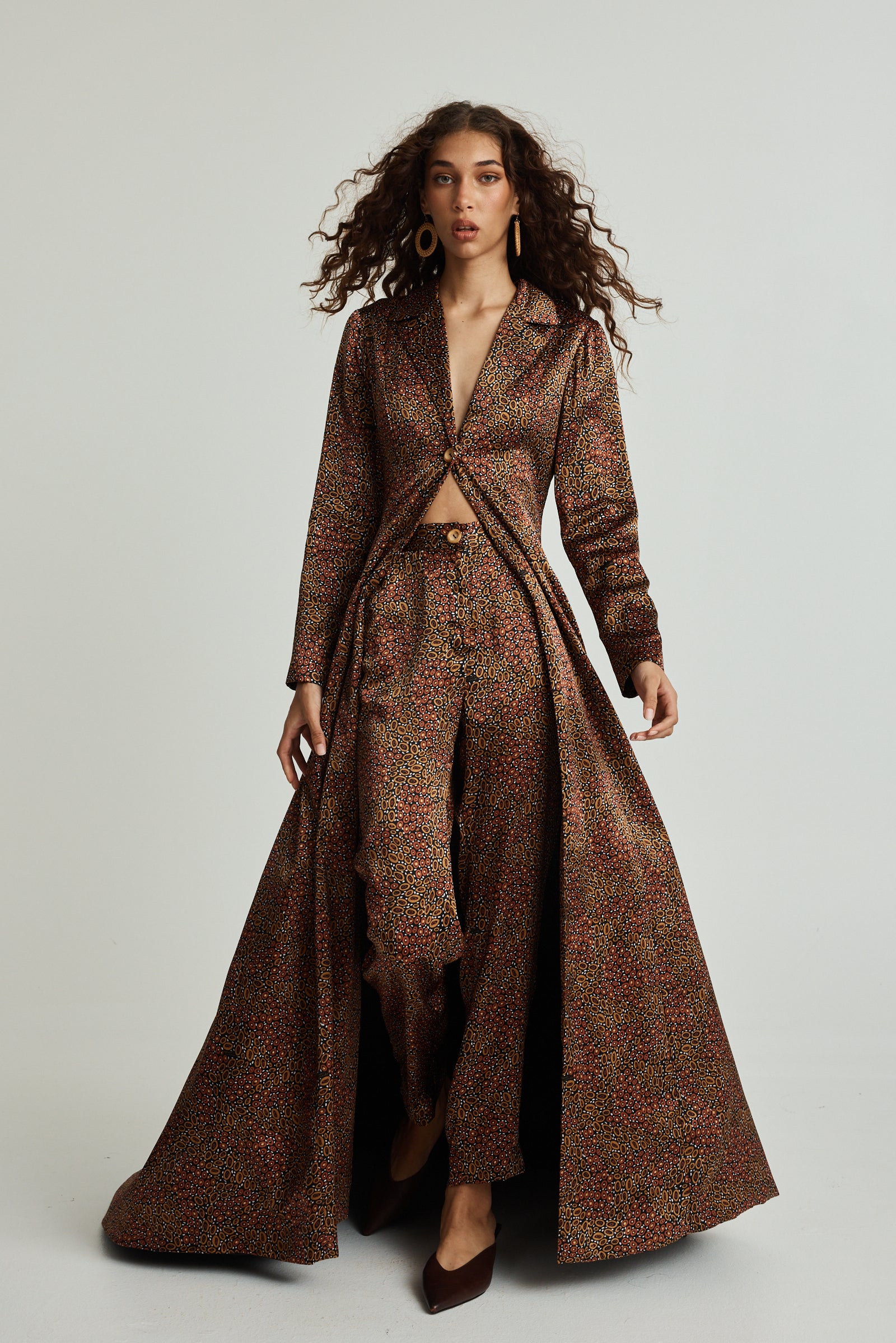 Jibaanga Chocolate Silk Trench