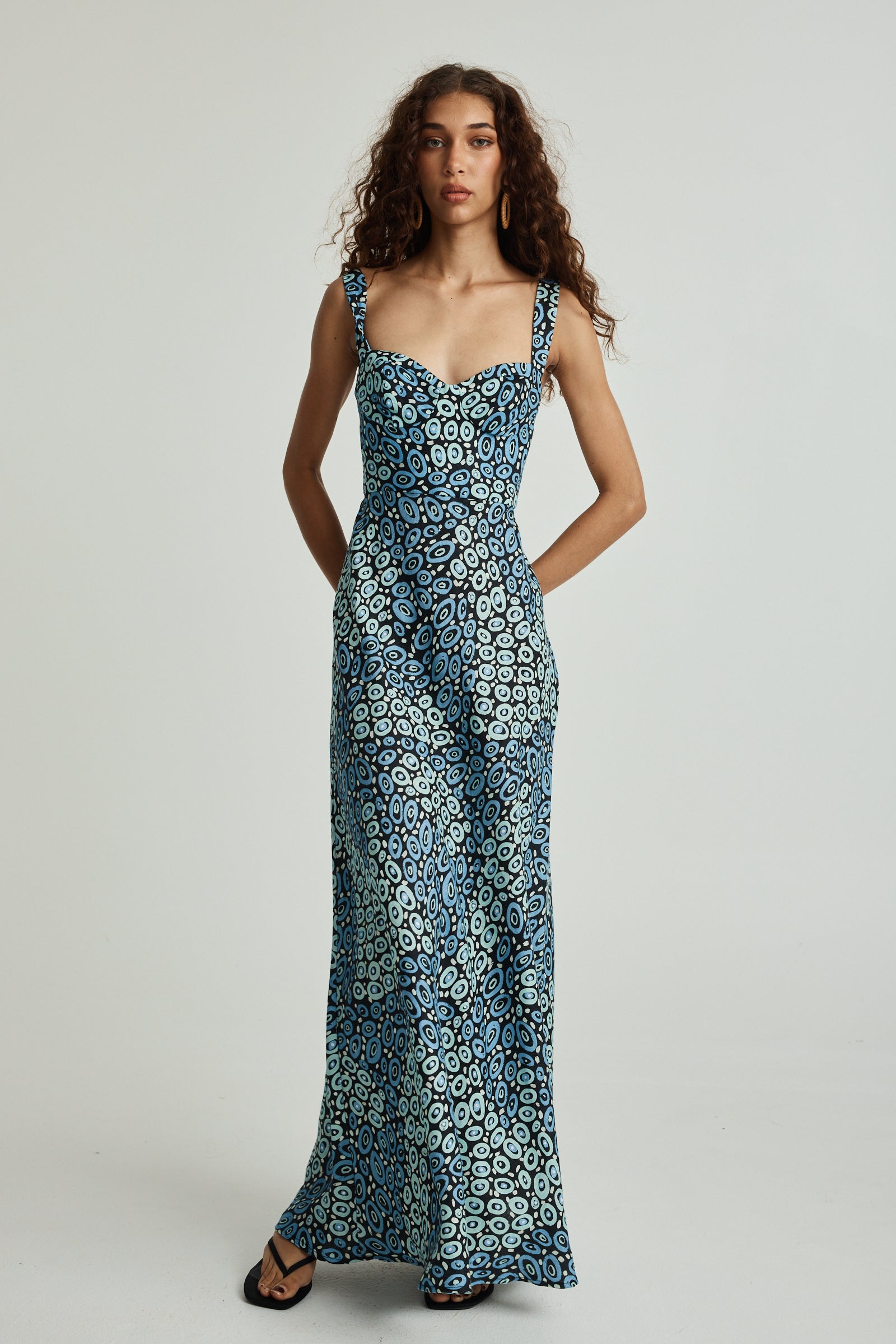 Jibaanga Navy Linen Maxi Dress