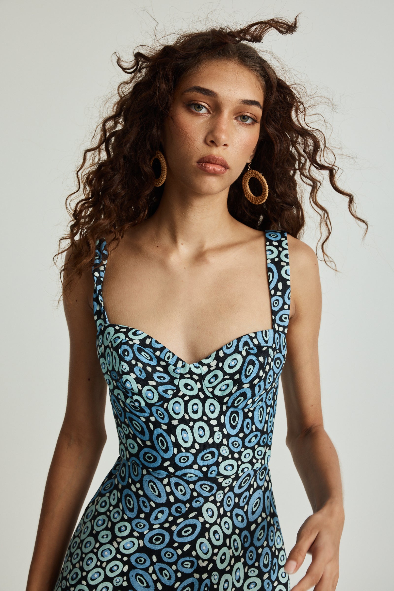 Jibaanga Navy Linen Maxi Dress