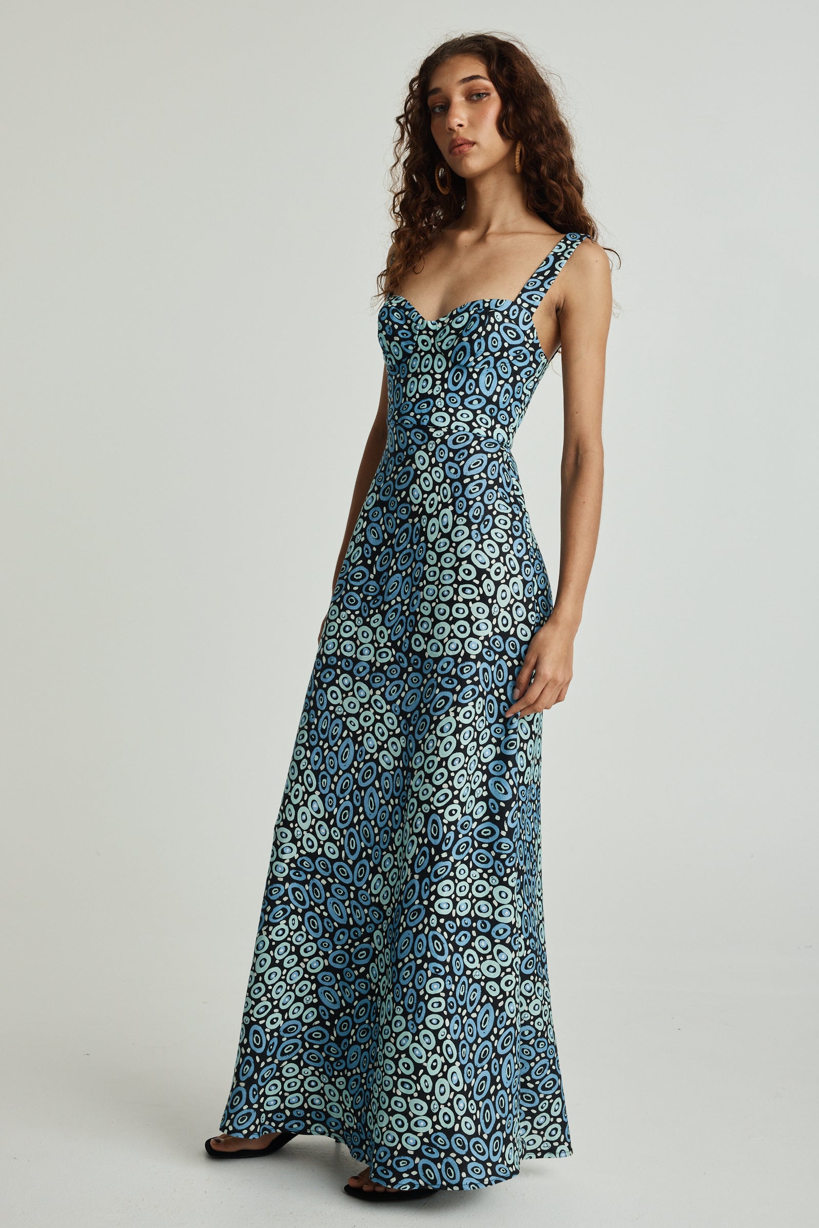 Jibaanga Navy Linen Maxi Dress