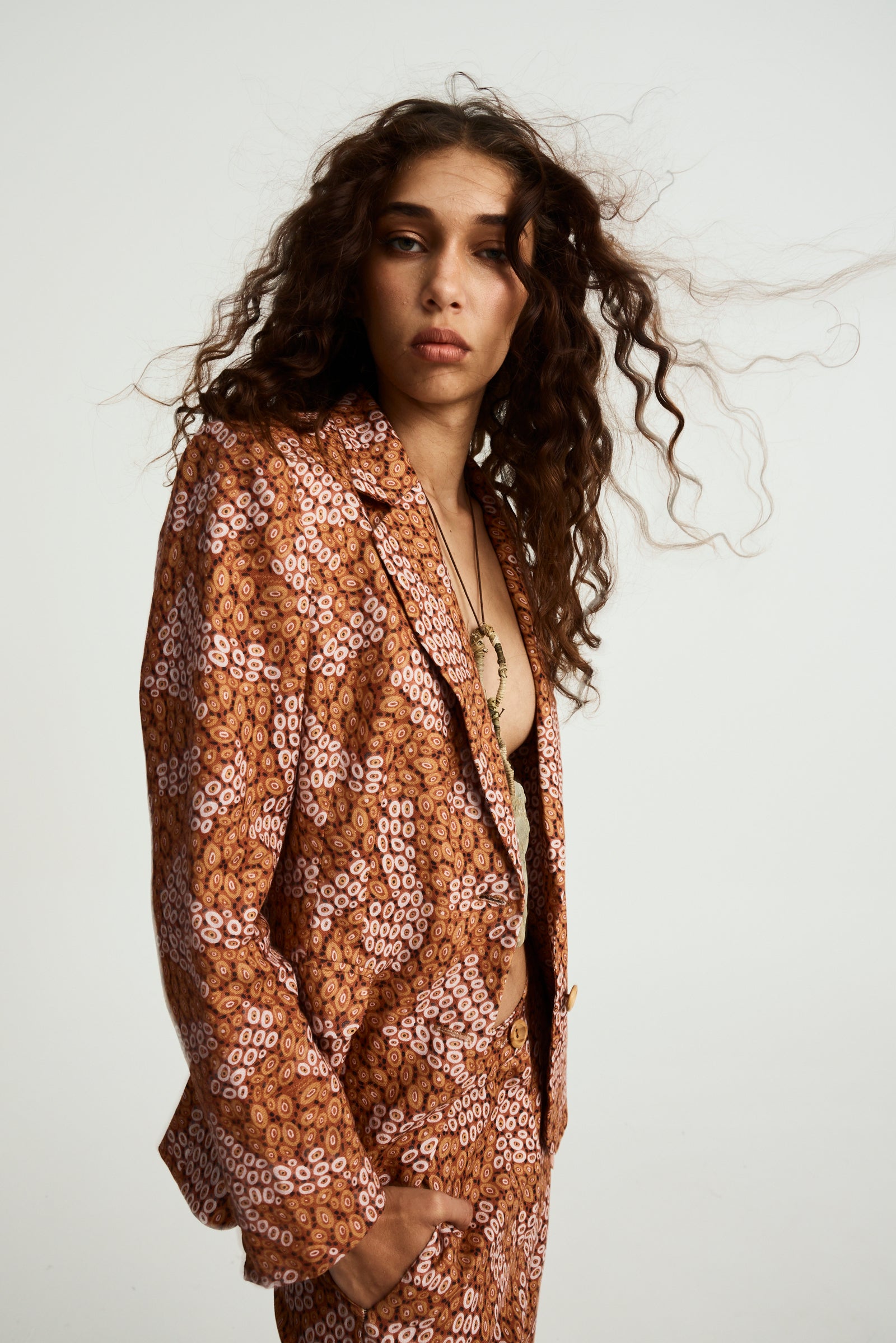 Jibaanga Ochre Linen Slimline Comfort Jacket