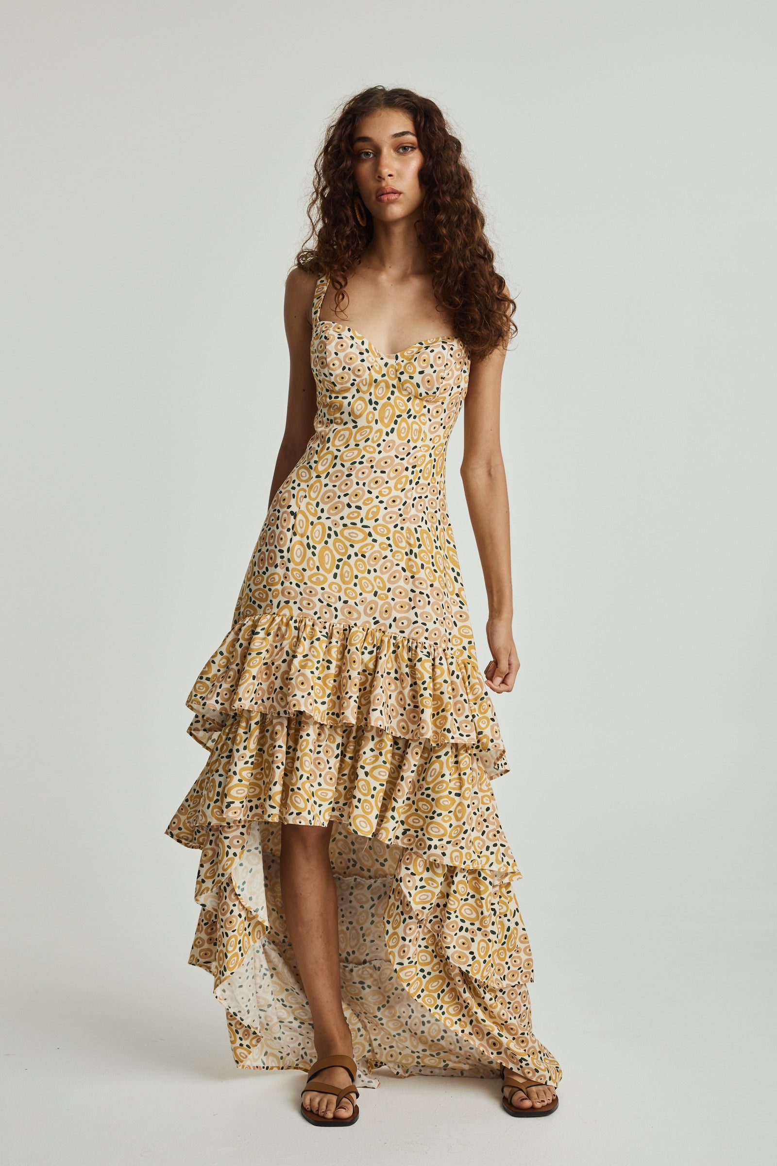 Jibaanga Sunshine Linen Ruffle Dress