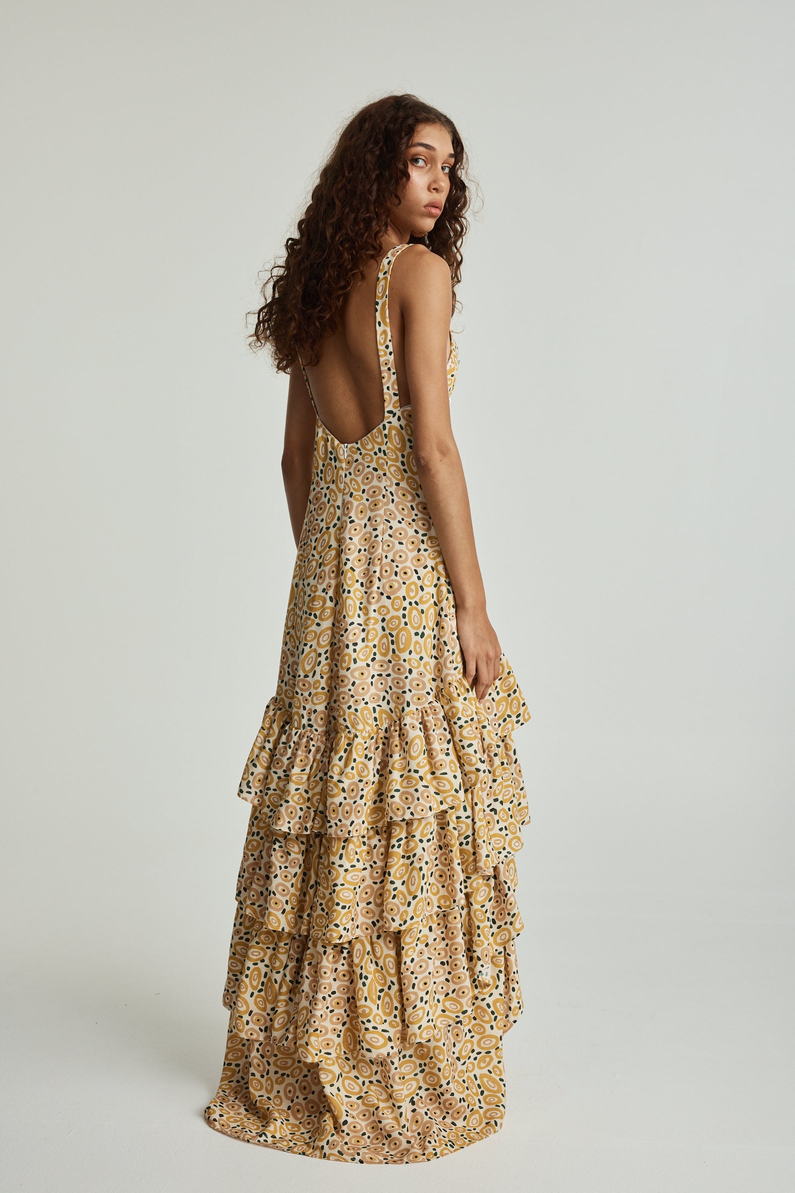 Jibaanga Sunshine Linen Ruffle Dress