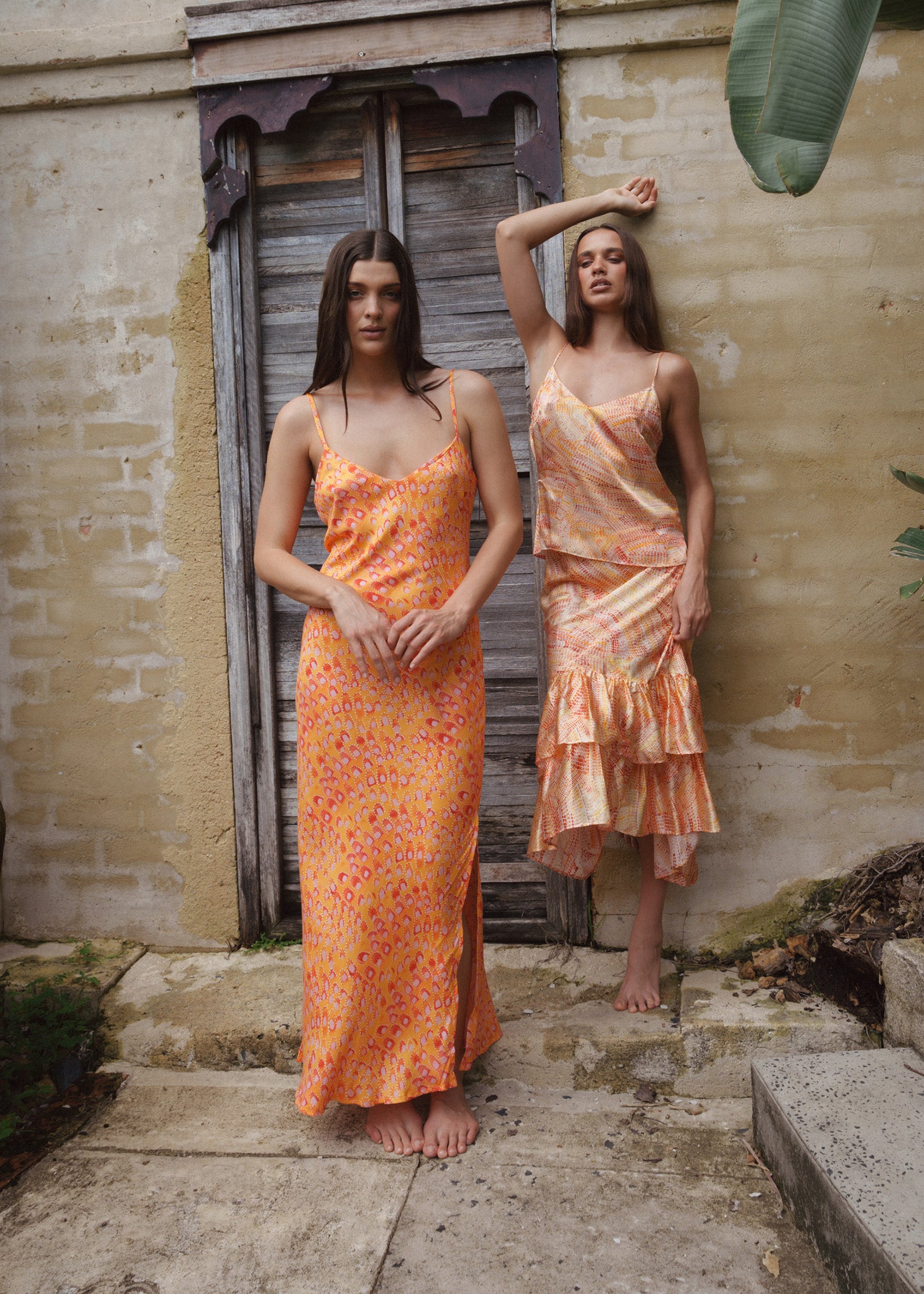 Collectors Edit | Jaanymili Sunset Silk Bias Cut Frill Skirt