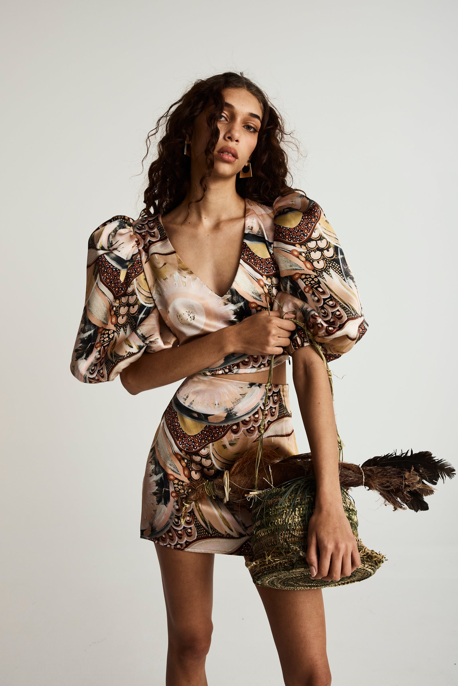 Yaara Shine Silk Mini Skirt