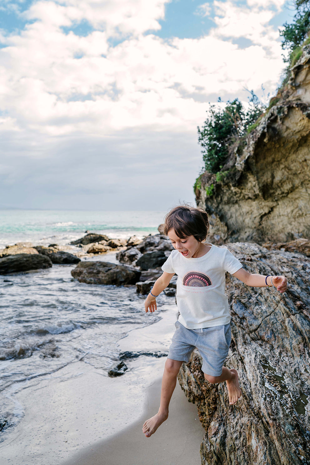 Jaanymili Kids T-Shirt Limited Edition, boy by water